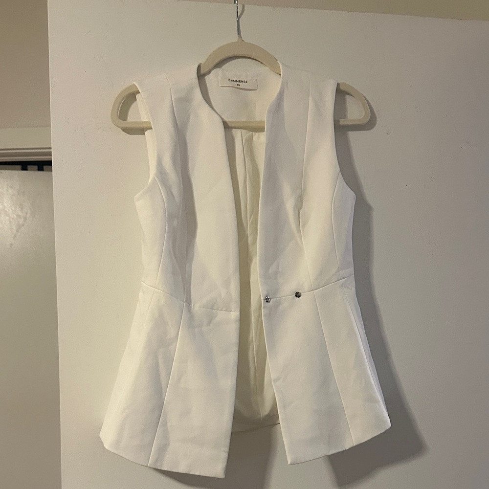 Commense Sleeveless White Tailored Vest NWOT